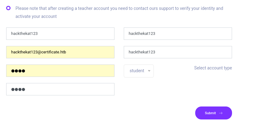 Course page with quiz upload functionality